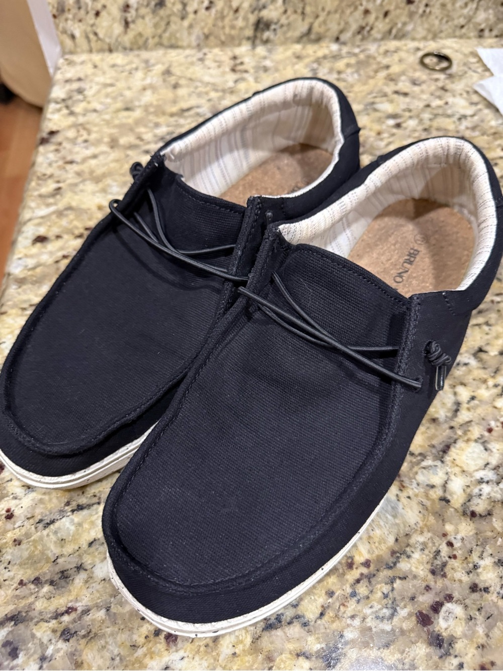 Bruno Marc Black Slip-On Canvas Sneakers